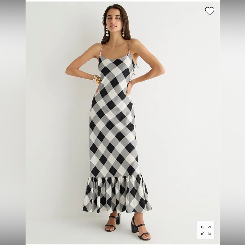 *2 for $100* J.Crew Gingham Ruffle Bottom Slip Dress